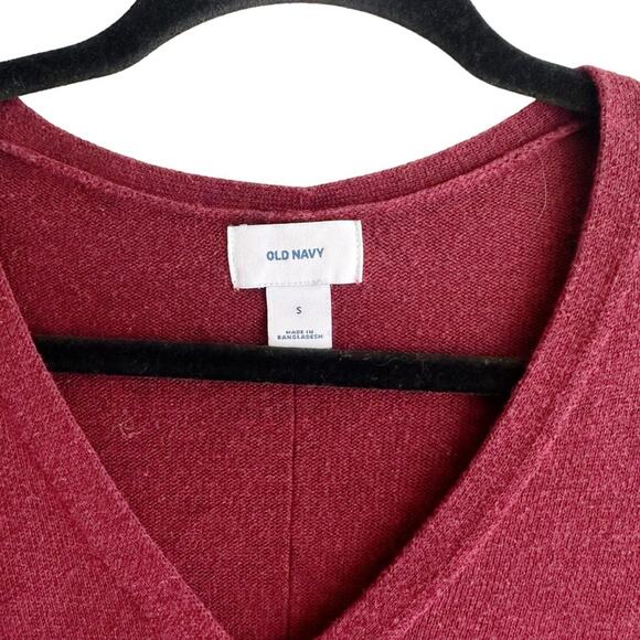 Old Navy V-Neck Tunic Sweater Marron Red Small - Picture 3 of 5